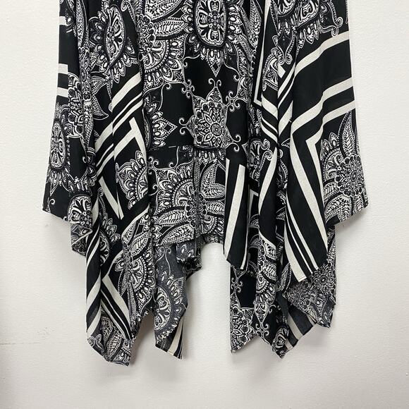 Y2K Style Black White Fairy Grunge Hippie Fairycore Asymmetric Midi Skirt Stage - Picture 4 of 9